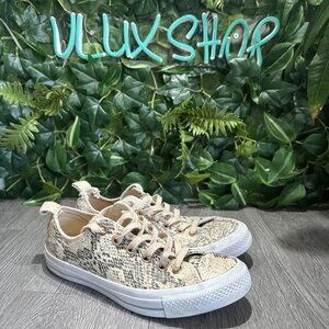 Converse Chuck All Star Lift 555213C Snakeskin Low Women’s Leather Shoe - Size 7